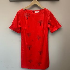 Vintage Vested Gentress Hand-Screened Print Dress